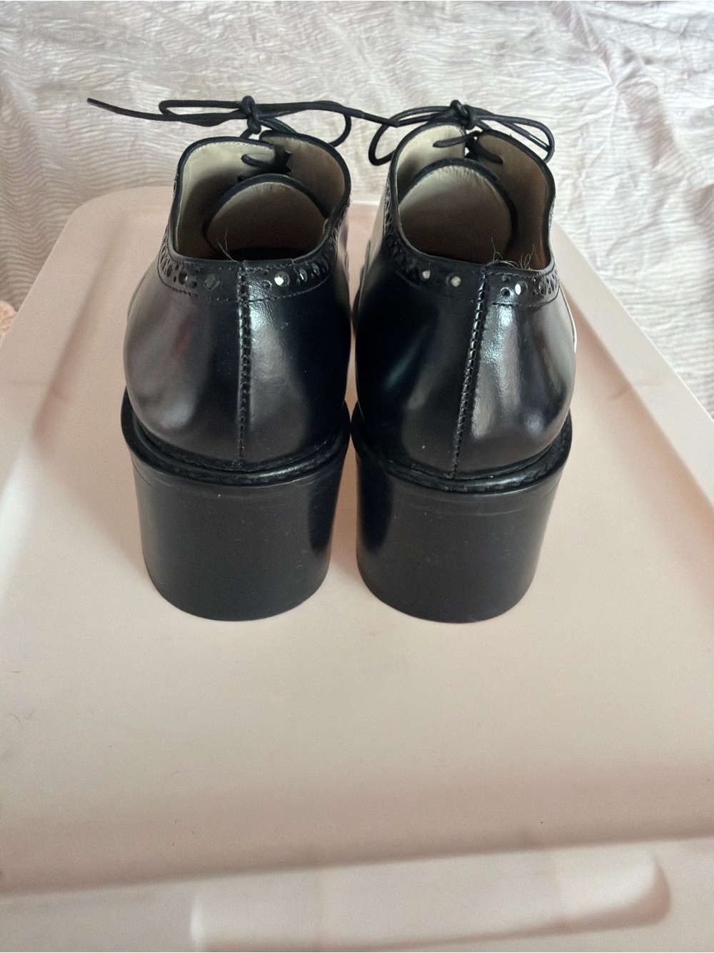 Vintage Via Spiga Black and White Two-Tone Wingtip Oxfords - Picture 2 of 7